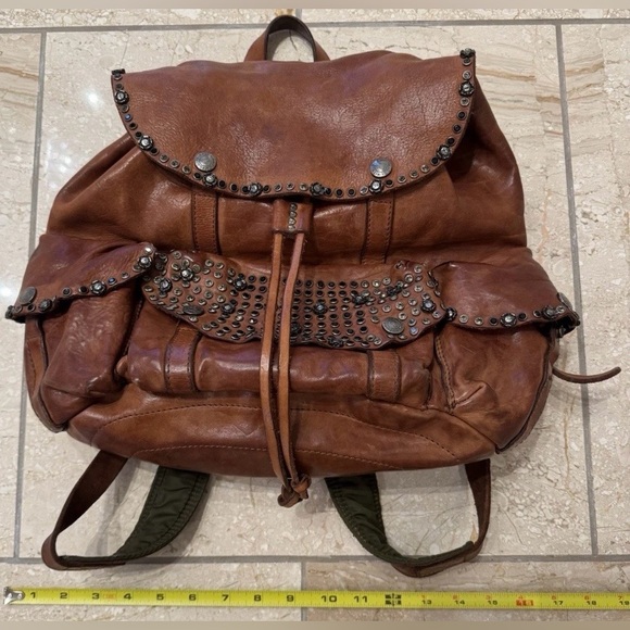 Campomaggi Teodorano Cognac Leather Big Backpack with Studs "Diamante" $925 USD - Picture 16 of 16